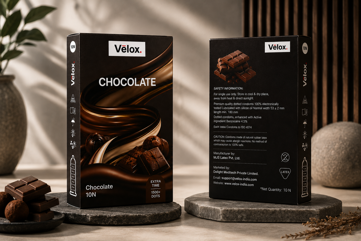 Velox Chocolate Smooth Glide - 10 Condoms