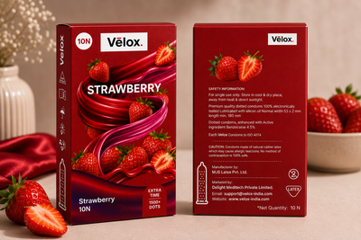 Velox Strawberry Extra Dotted - 10 Condoms