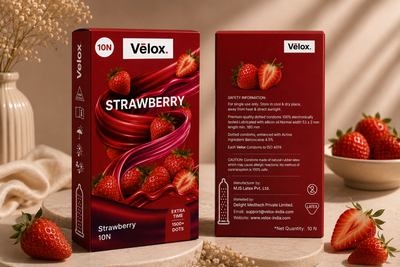 Velox Strawberry Extra Dotted - 10 Condoms