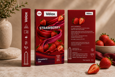 Velox Strawberry Extra Dotted - 10 Condoms