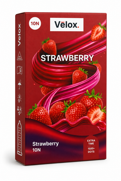 Velox Strawberry Extra Dotted - 10 Condoms
