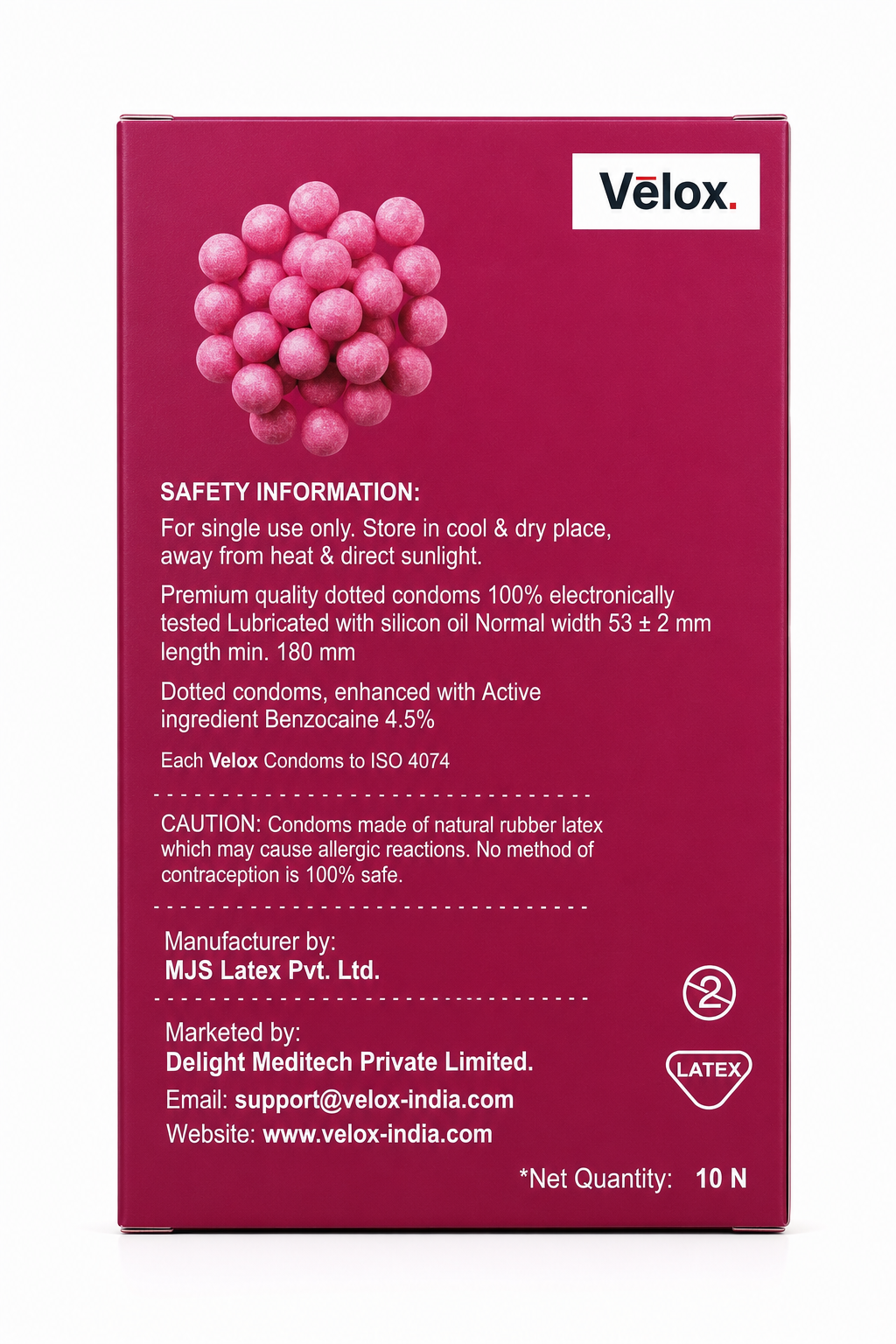 Velox Babblegum Extra Dotted - 10 Condoms