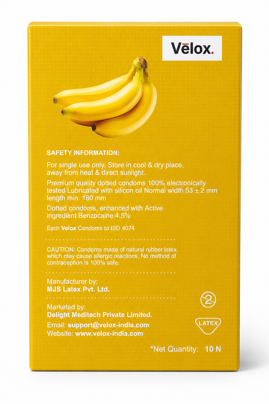 Velox Banana Extra Dotted - 10 Condoms