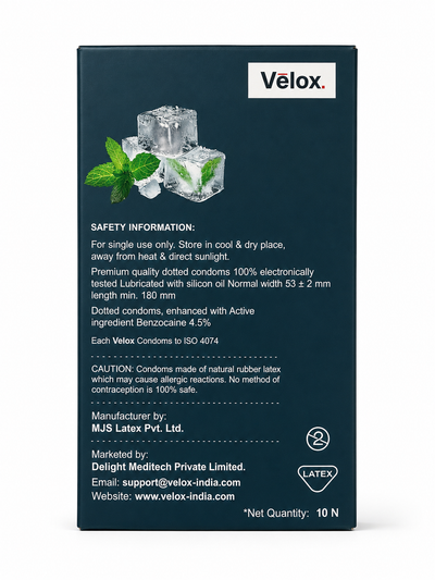 Velox Ice Mint Extra Dotted - 10 Condoms