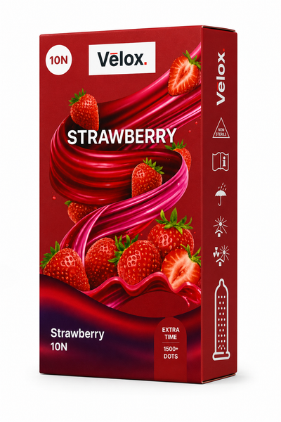 Velox Strawberry Extra Dotted - 10 Condoms
