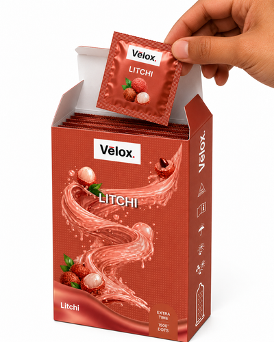 Velox Lichi Extra Dotted - 10 Condoms