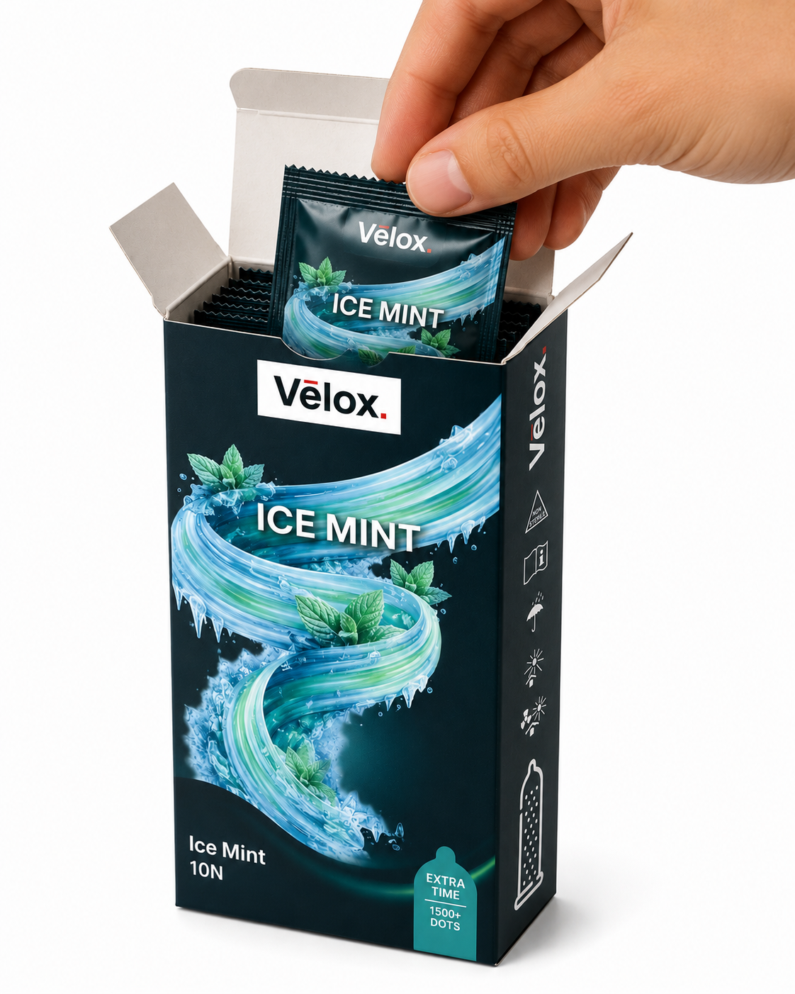 Velox Ice Mint Extra Dotted - 10 Condoms