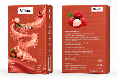 Velox Lichi Extra Dotted - 10 Condoms