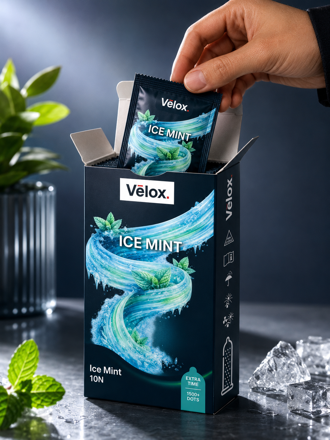 Velox Ice Mint Extra Dotted - 10 Condoms